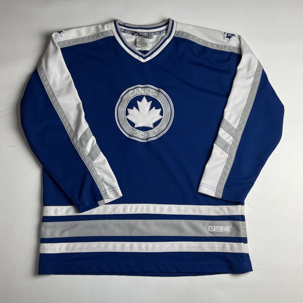 Team Canada Youth Jersey CCM Size Large Blue/White